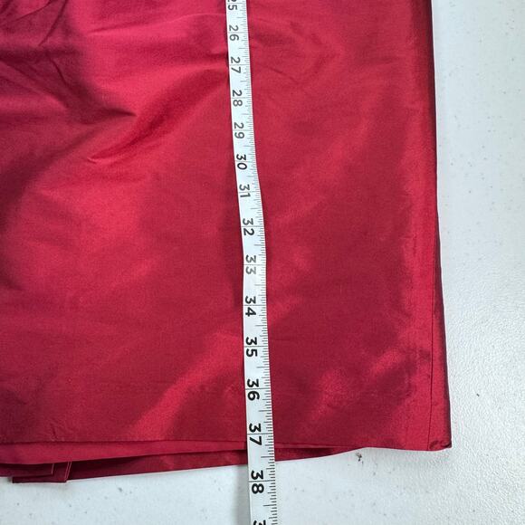 Adrianna Papell Rosette Pleated Red Cocktail Dress Women's 14 Party Holiday Glam - Picture 11 of 13